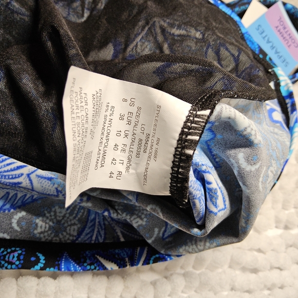 1Swim Solutions blue Tankini Top size 8 - Picture 3 of 9